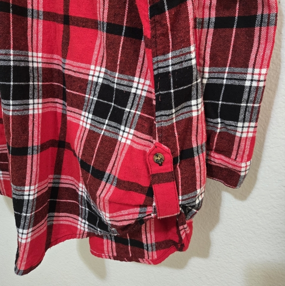 No Boundaries Hooded Plaid Flannel Button Down Shirt Size XXXL (21) Juniors - Picture 8 of 12